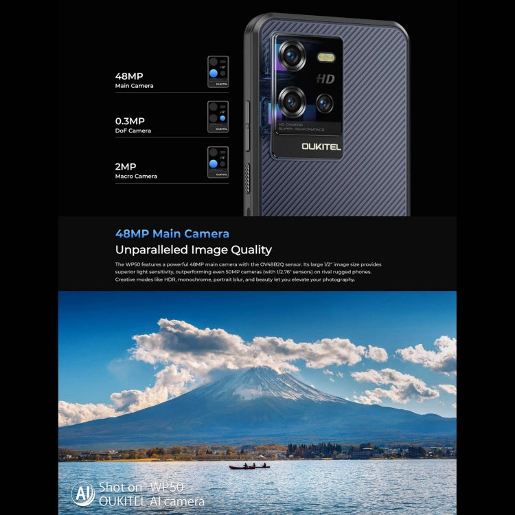 Oukitel WP50 5G Rugged Phone, 4GB+256GB, 6.6 inch Android 14.0 MediaTek Dimensity 6100+ Octa-core 3.0GHz, NFC, OTG, Network: 5G Oukitel WP50 5G Rugged Phone, 4GB+256GB, 6.6 inch Android 14.0 MediaTek Dimensity 6100+ Octa-core 3.0GHz, NFC, OTG, Network: 5G